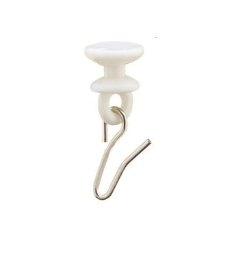 FAPBADRI Plastic Runner for C Channel/Curtain Track with Metallic Hooks - 50 Pieces - Image 1