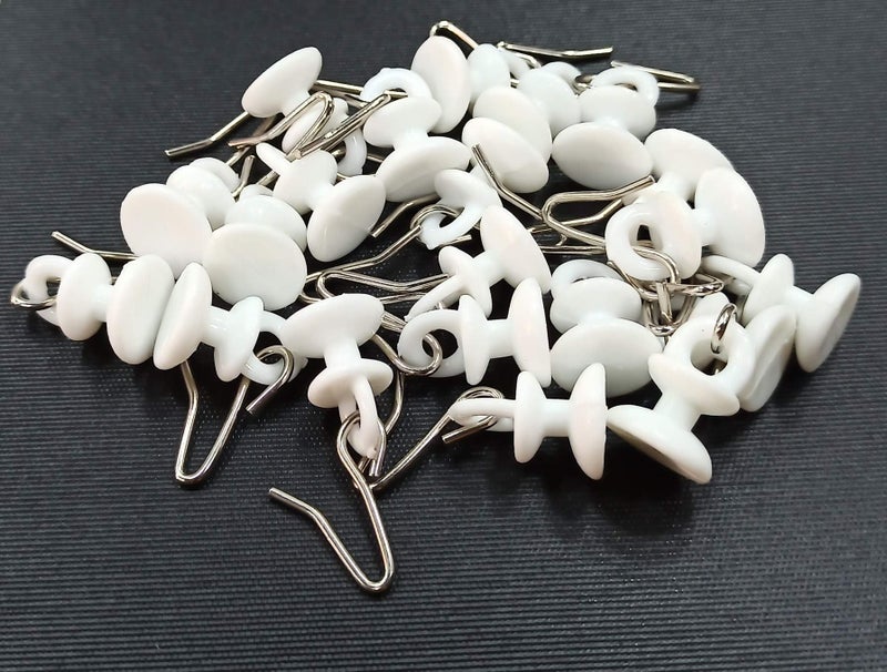 FAPBADRI Plastic Runner for C Channel/Curtain Track with Metallic Hooks - 50 Pieces - Image 3