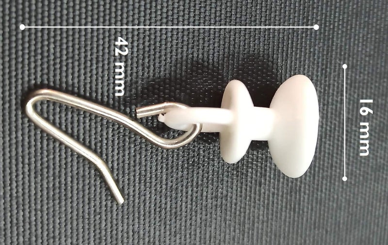 FAPBADRI Plastic Runner for C Channel/Curtain Track with Metallic Hooks - 50 Pieces - Image 4