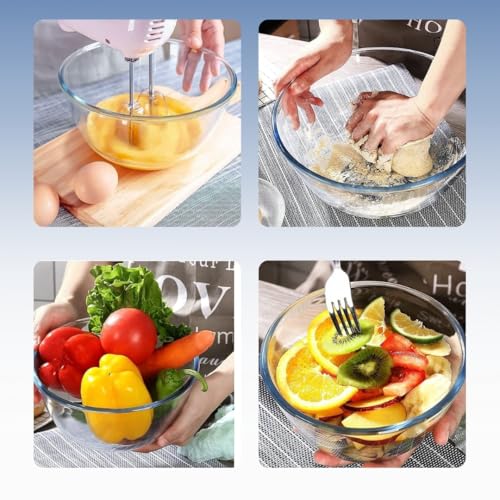 Femora Borosilicate Glass Mixing Bowl | Microwave Safe Bowl | Oven Bowls |1 Year Warrnty | Set of 1, 1650 ML - Image 4