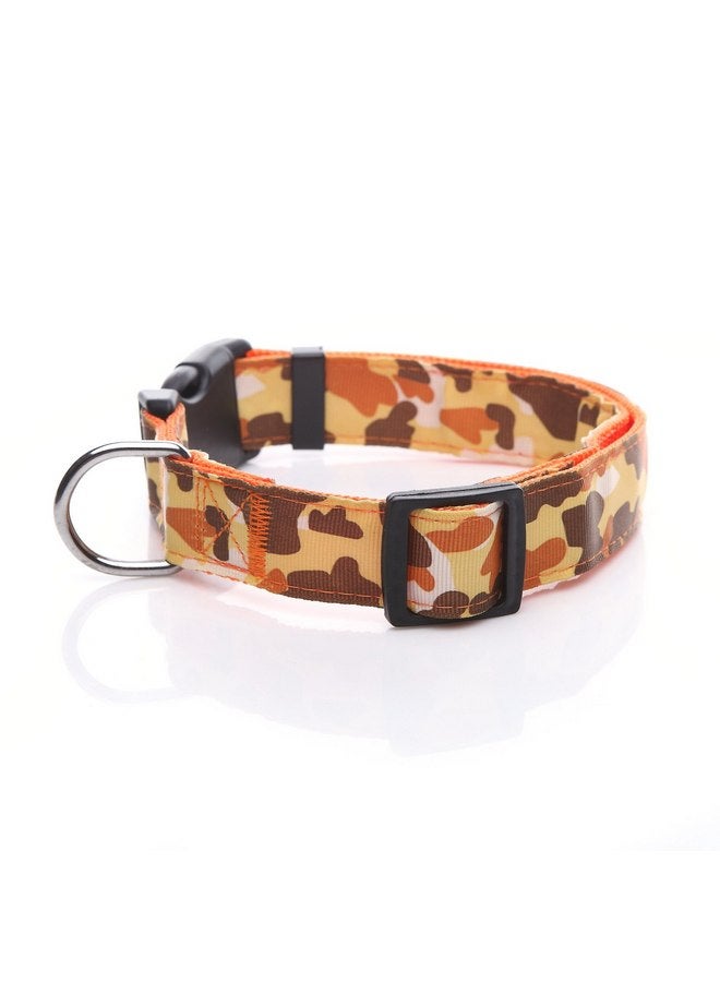 TAIDA Dog Collar, Nylon Camouflage Adjustable Collar, 1 Inch Wide, for Large Medium Dog (Orange) - Image 2