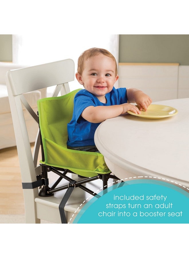 Bright Starts Summer by Bright Starts Pop 'N Sit Portable Booster Chair, Floor Seat, Indoor/Outdoor Use, Compact Fold, Green, 6 Mos - 3 Yrs - Image 4
