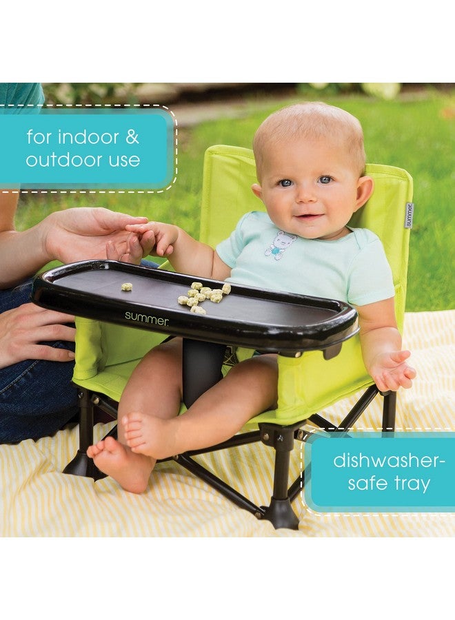 Bright Starts Summer by Bright Starts Pop 'N Sit Portable Booster Chair, Floor Seat, Indoor/Outdoor Use, Compact Fold, Green, 6 Mos - 3 Yrs - Image 3