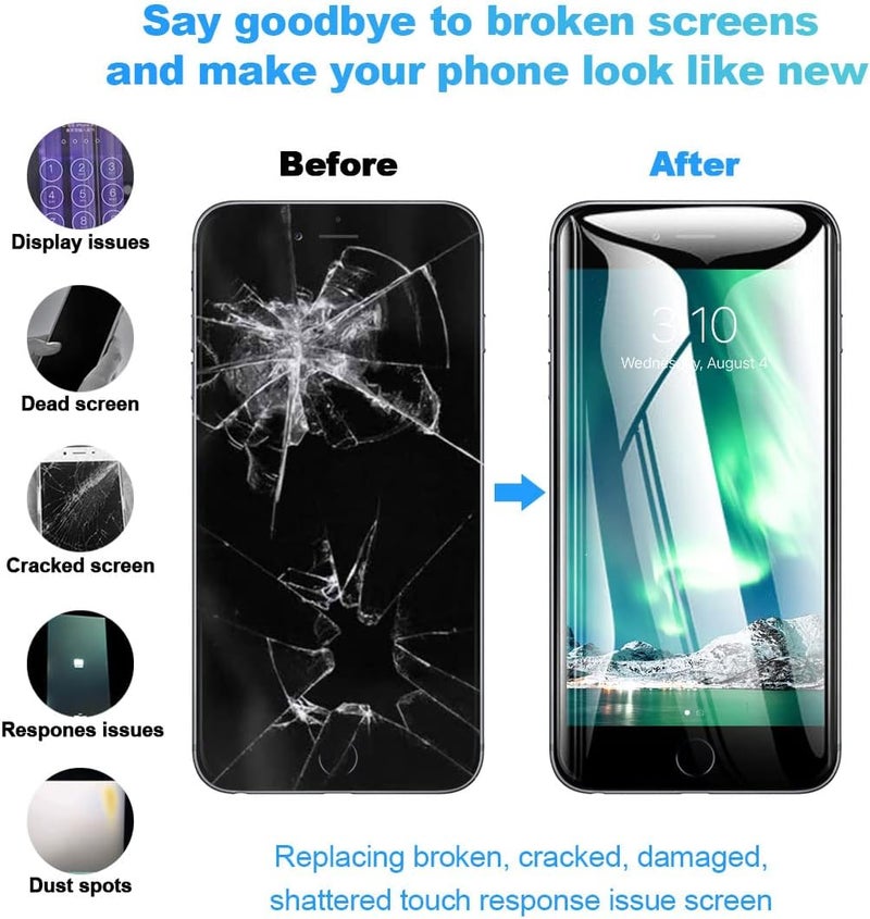 Oil resistant for iPhone 7 Plus LCD Screen Replacement Black 5.5 Inch Frame Assembly LCD Display 3D Touch Screen Digitizer with Repair Tools Kit Tempered Glass Screen Protector for A1784, A1785, A1661 Global simple assemble options - Image 4