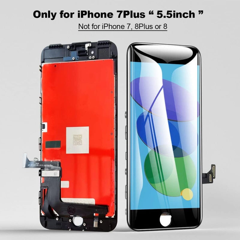 Oil resistant for iPhone 7 Plus LCD Screen Replacement Black 5.5 Inch Frame Assembly LCD Display 3D Touch Screen Digitizer with Repair Tools Kit Tempered Glass Screen Protector for A1784, A1785, A1661 Global simple assemble options - Image 3