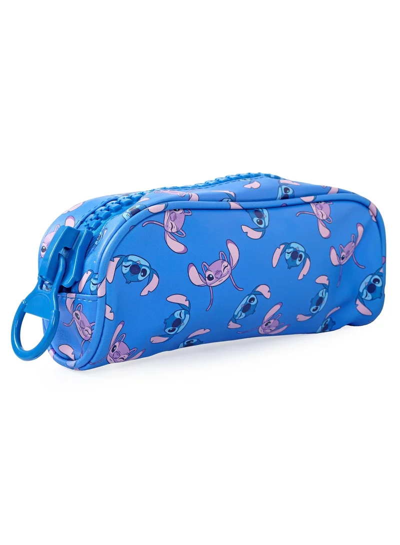 ديزني حافظة قرطاسية ديزني ستيتش بسحاب مقاس كبير - أزرق