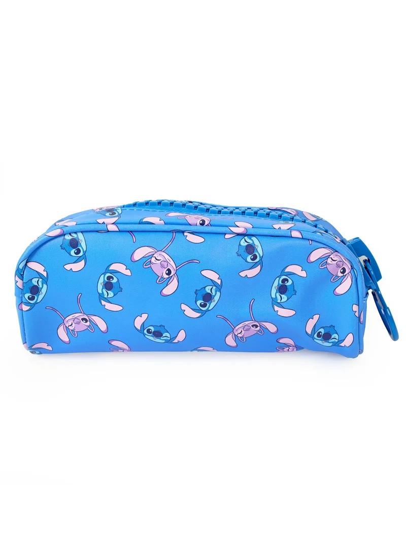 ديزني حافظة قرطاسية ديزني ستيتش بسحاب مقاس كبير - أزرق