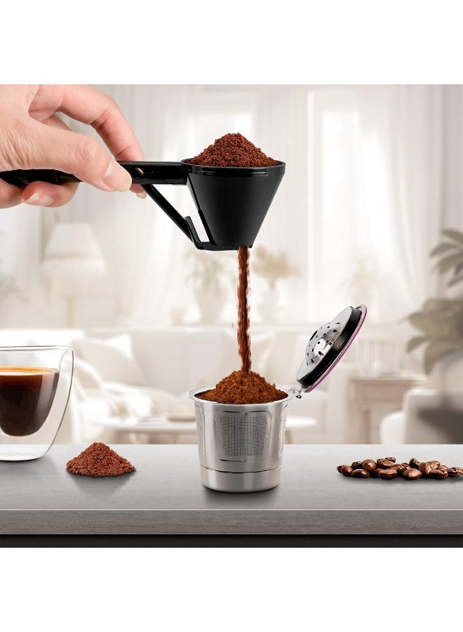 كيلا مغرفة قياس مع قمع لتعبئة زجاجات المياه بمسحوق البروتين ومسحوق الحليب المجفف وتعبئة كبسولات القهوة ك ك ك مع قشور القهوة - Image 3