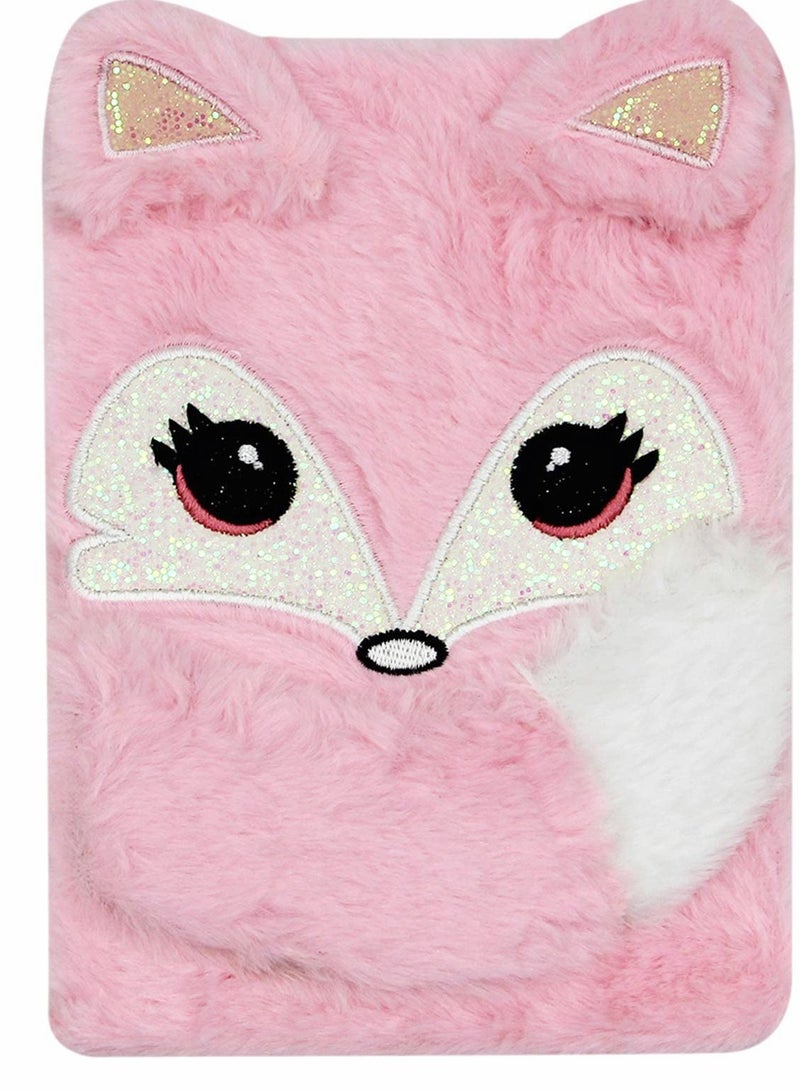 KASTWAVE Plush Diary Writing Journal Stationery for Kids,  Lovely Animals Notebook Kids Plush Diary for Students School Gifts, Girls Teens Fuzzy Journal Writing Pad A5 Lined 160 Pages - Image 1