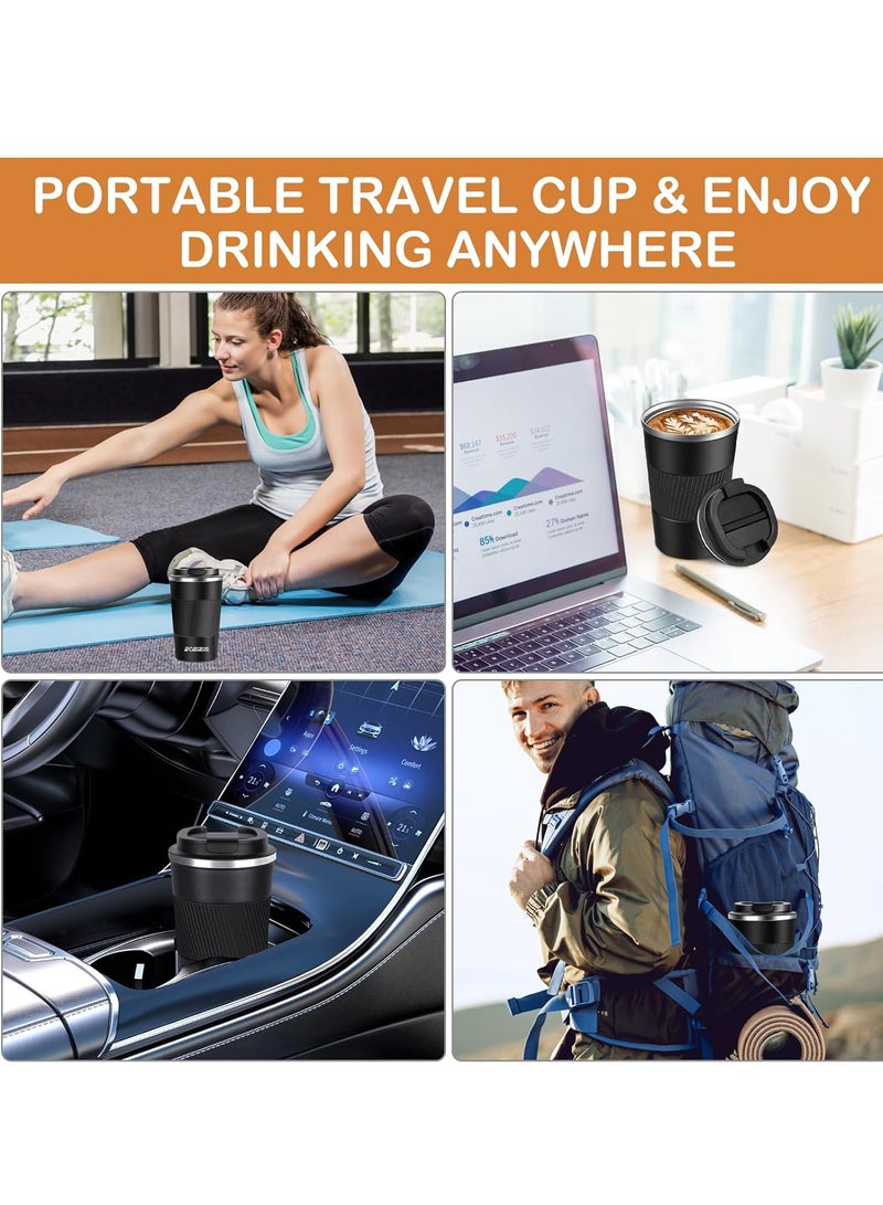 ROEIEIS Travel Mugs, Insulated Coffee Cup with Leakproof Lid - Reusable Coffee Cups Travel - Car Coffee Cup - Stainless Steel Coffee Mug for Hot and Cold Coffee Water and Tea (Military Green, 380 ml) - Image 5