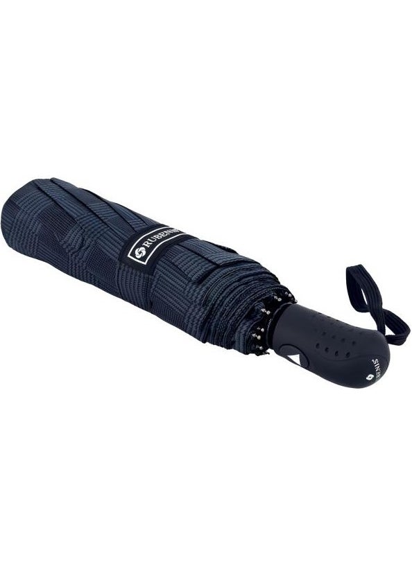 Louisiana Polo - Umbrella Semi-Automatic Plaid Black 1115 - Image 1