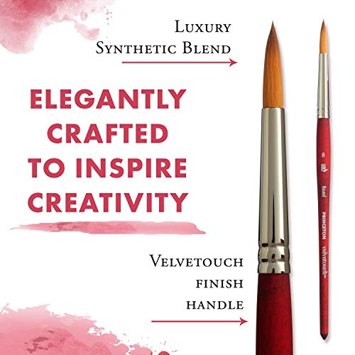 Princeton Velvetouch, Series 3950, Paint Brush for Acrylic, Oil and Watercolor, Round, 8 - Image 4