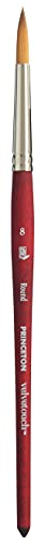 Princeton Velvetouch, Series 3950, Paint Brush for Acrylic, Oil and Watercolor, Round, 8 - Image 1