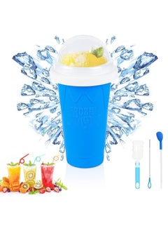 Slushie Maker Cup - TIK TOK Quick Frozen Magic Cup, Double Layers Slushie Cup, DIY Homemade Squeeze Icy Cup, Fasting Cooling Make And Serve Slushy Cup For Milk Shake, Smoothie