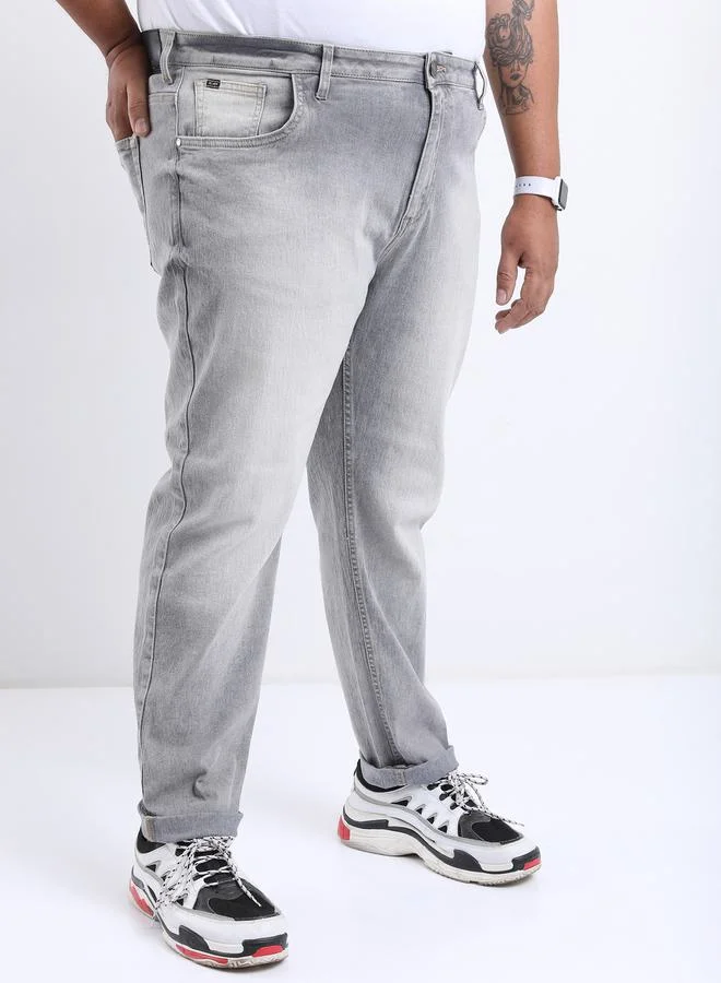HIGHLANDER Plus Light Fade Mid Rise Jeans with Pockets by Styli