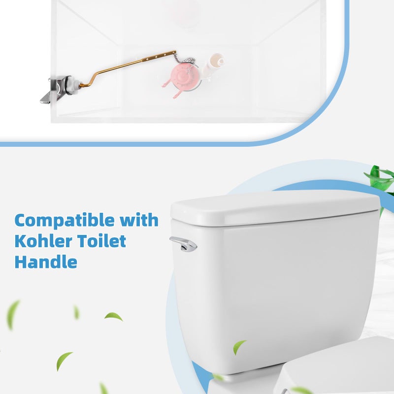 iFealClear Universal Toilet Handle Replacement Kit, Side/Angle Mount Toilet Flush Handle Compatible with Kohler K-GP30324-CP/TOTO/American Standard, Stainless Steel Flapper Chain, Chrome - Image 4