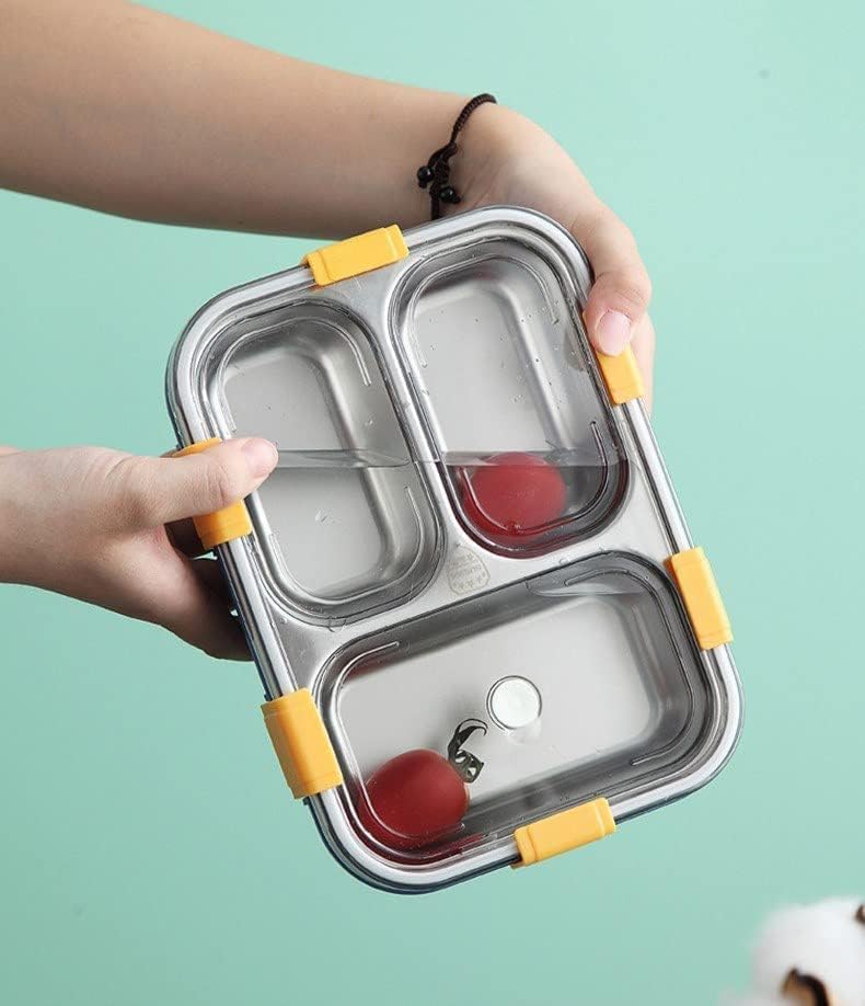 POLMI Stainless Steel Lunch Box 3 Compartments 750ml Insulated Leakproof Container with Lid Multiple Colours - Image 4