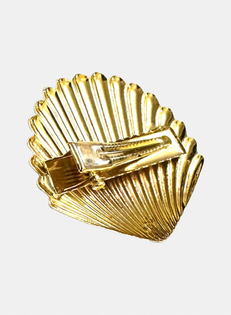 Trio Earrings Golden Seashell Hair Claw Clip - Image 3