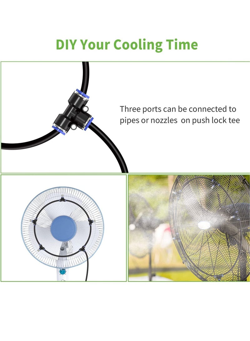 SYOSI 10PCS Misting Nozzles Mist Nozzle Tees for 6mm Tubing Orifice Nozzle for Patio Garden Greenhouse Trampoline and Outdoor Cooling System - Image 5