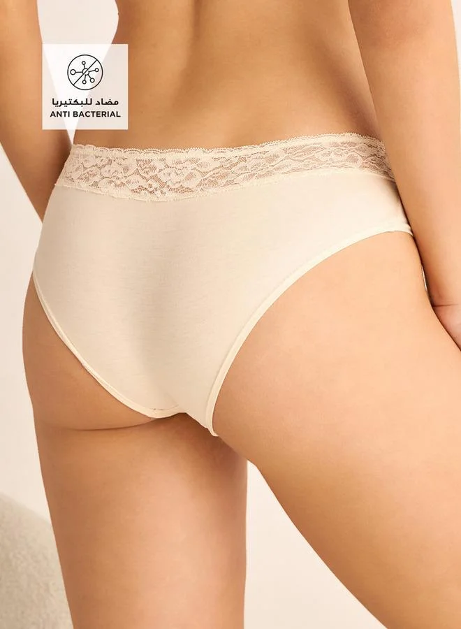 سبلاش فيڤ سراويل داخلية مزينة بالدانتيل مع خصر مطاطي