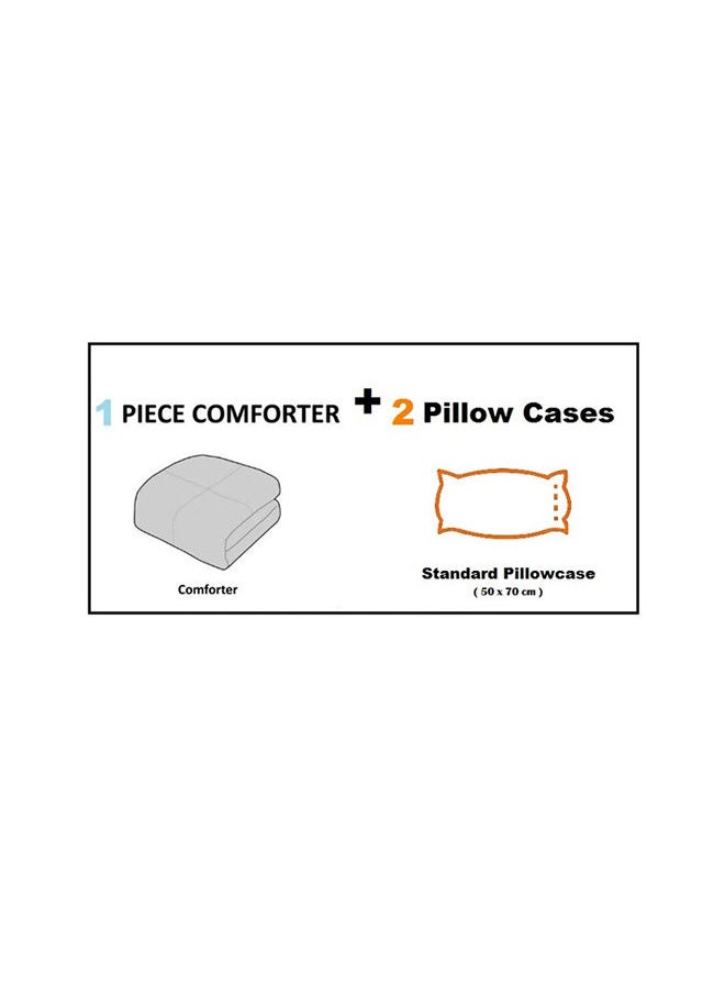 SIGNOOLA - Signoola Diamond Microfiber Heavy Comforter, 4.5 kg ,Set of 3 Piece (1 Comforter Blanket and 2 Pillow Cases), (240 cm x 250 cm), Super Soft Double Bed Blanket for Winter Purple Color - Image 1