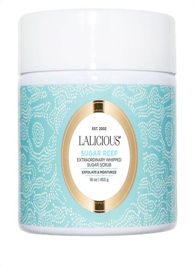 LALICIOUS Sugar Reef Moisturizing Body Scrub - Cane Sugar Body Scrub with Coconut Oil & Honey, No Parabens (16oz) - Image 1
