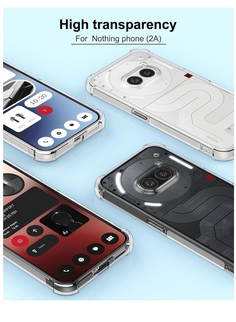 غطاء شفاف لهاتف 2a مع حماية الكاميرا وزوايا معززة رقيقة ومرنة من TPU سيليكون غطاء مضاد للصدمات كريستالي لهاتف Nothing 2a - Image 2