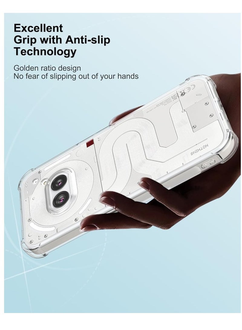 غطاء شفاف لهاتف 2a مع حماية الكاميرا وزوايا معززة رقيقة ومرنة من TPU سيليكون غطاء مضاد للصدمات كريستالي لهاتف Nothing 2a - Image 5