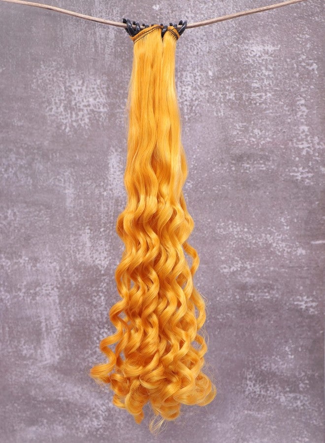 Honbon Synthetic Curly Claw-Clutcher Step Cutting Casual Hair Extension/Nakli Baal For Women & Girls (Dark Yellow, 18 inch) - Image 2