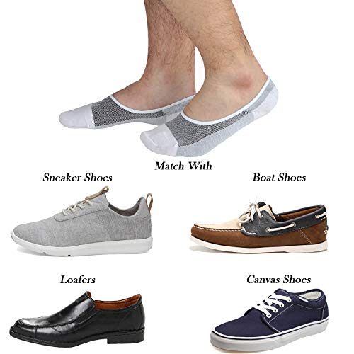JORMATT 8 Pairs Mens Women Genuine No Show Socks Boys Sneaker Shoes Mesh Knit Low Cut Athletic Cotton Socks Non Slip, Men Shoe size 13-15 - Image 5