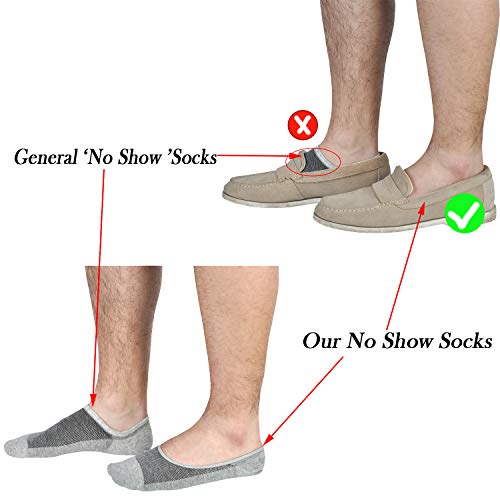 JORMATT 8 Pairs Mens Women Genuine No Show Socks Boys Sneaker Shoes Mesh Knit Low Cut Athletic Cotton Socks Non Slip, Men Shoe size 13-15 - Image 3