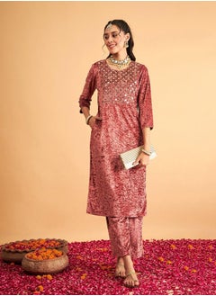 Women Pink Velvet Front Embroidered Straight Kurta - pzsku/ZFAD244B6D3C840A3726BZ/45/_/1707472863/995e0d55-f245-4f88-bdd9-4437efe22a9a