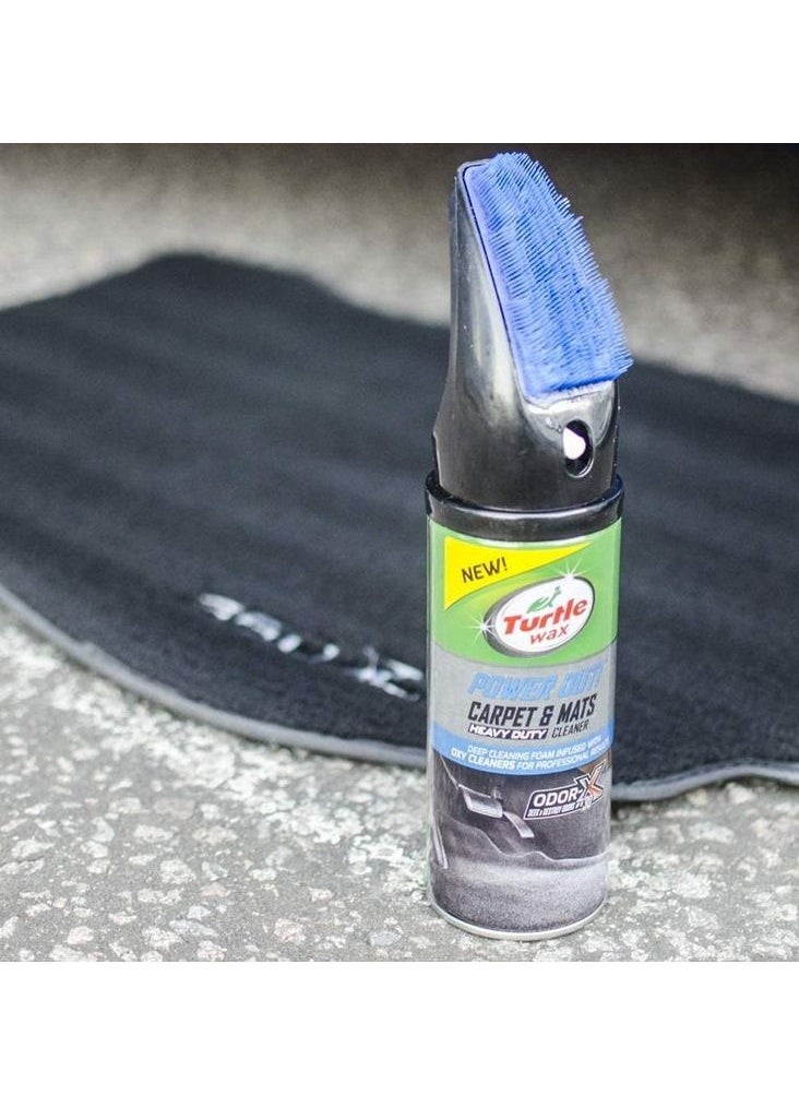 TurtleWax Car Interior Carpet & Mat Heavy Duty Cleaner With Brush 400 ml - Turtle Wax Power Out  - Image 1