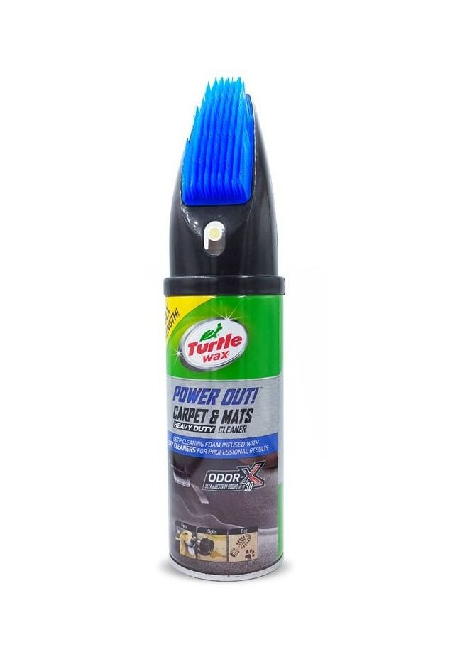 TurtleWax Car Interior Carpet & Mat Heavy Duty Cleaner With Brush 400 ml - Turtle Wax Power Out  - Image 2