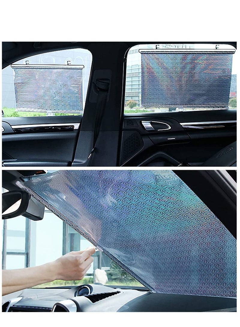 SYOSI Suction Cup Sunshade Blackout Curtain,Sun Protection Roof Window Roller Blind,Temporary Portable Window Cover Curtain,Privacy Screen Insulation Curtain,Without Drilling (40x125cm/15.7x49.2in) - Image 3