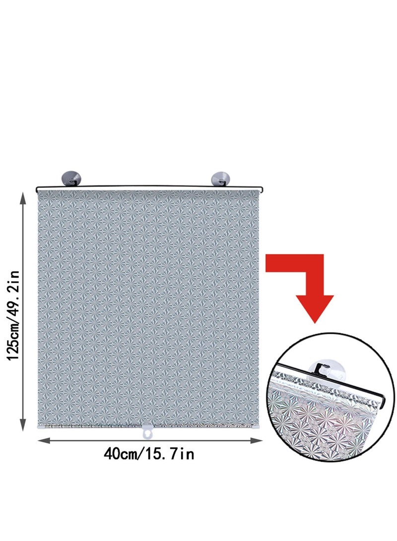 SYOSI Suction Cup Sunshade Blackout Curtain,Sun Protection Roof Window Roller Blind,Temporary Portable Window Cover Curtain,Privacy Screen Insulation Curtain,Without Drilling (40x125cm/15.7x49.2in) - Image 2