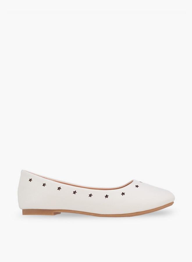 Flora Bella By Shoexpress Flora Bella Girls Star Cutout Detail Ballerina Shoes - Image 3