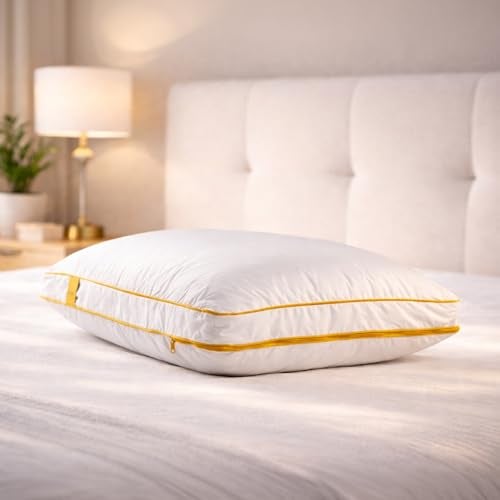 SleepyCat Hybrid Pillow | Full-Size Height & Firmness Adjustable Pillow | Removable Foam Inserts & 100% Virgin Microfiber Fill with No Lumps & No Lint Guaranteed | White, Set of 1 (26 x 16 Inches) - Image 2
