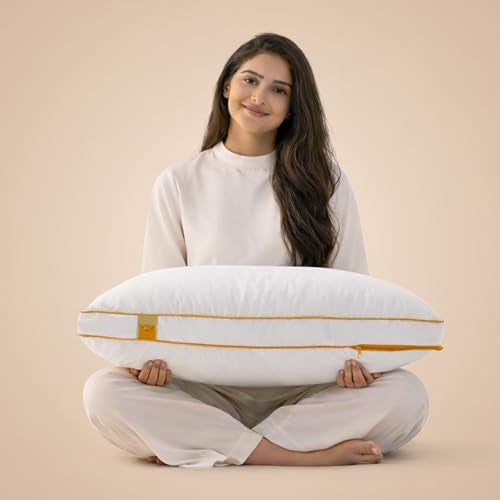 SleepyCat Hybrid Pillow | Full-Size Height & Firmness Adjustable Pillow | Removable Foam Inserts & 100% Virgin Microfiber Fill with No Lumps & No Lint Guaranteed | White, Set of 1 (26 x 16 Inches) - Image 1