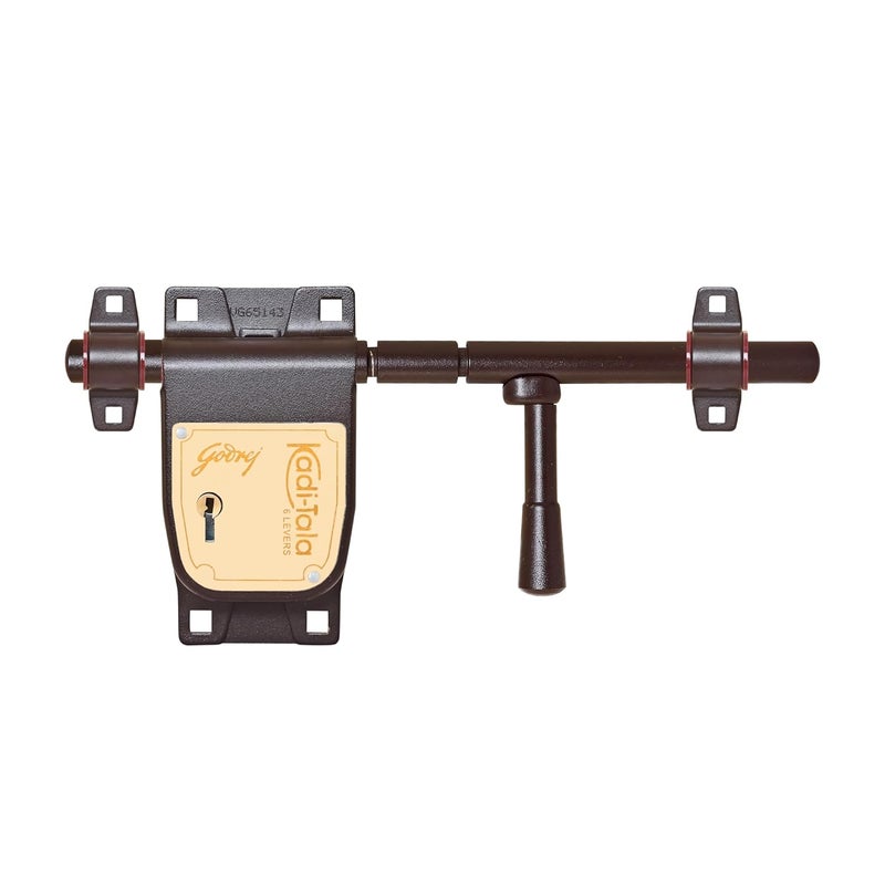 Godrej Locking Solutions and Systems Godrej Door Lock I Kaditala I 2 in 1 Strong Locking Mechanism I Replacement of Aldrop Padlock I for Main Door I Suitable for Weekend Homes Bungalows I Optimum Safety Security I 11 Brown Finish  - Image 1