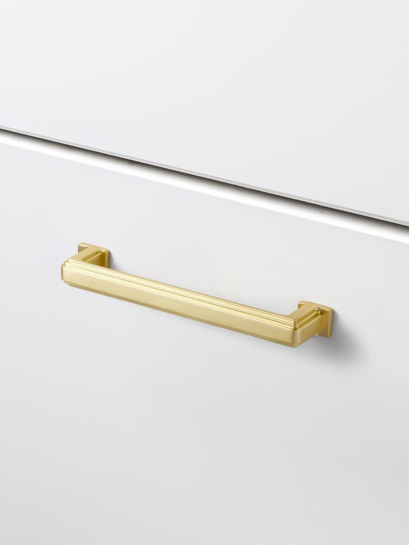 SORWDUERM Sorwdurem 5 Pack 5 Inch(128Mm) Brushed Gold Cabinet Pulls Drawer Pulls Kitchen Hardware Cabinet Handles Cupboard Kitchen Hardware - Image 3