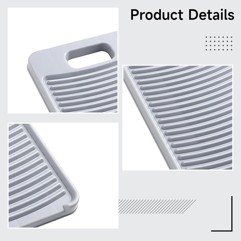 Plastic Laundry Washboard Set, 11.2 X 6.3 X 0.6 In, White & Gray, Travel Mini 2 Pcs With Hanging Hole - Image 4