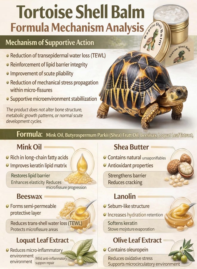 KR. LIF 2.6 Oz Tortoise Shell Balm for Sulcata, Russian & Hermann - Shell Conditioner for Dry, Dull & Cracked Scutes - Reptile Shell Wax Care - Image 5