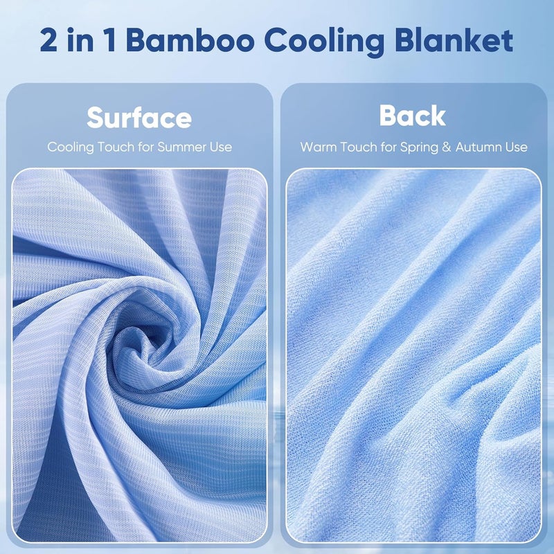 Elegear Cool Blanket Summer Throw Blanket Keep You Cool All Night With With Arc-Chill Cooling Fiber, Anti Allergy and Breathable Bed Throw (Blue, 200x220cm) - Image 5