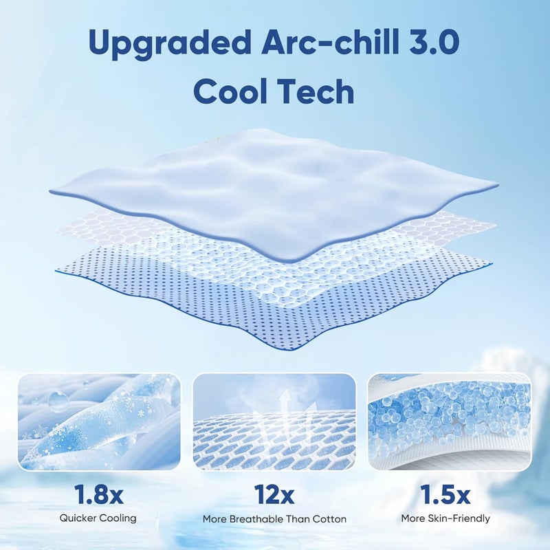 Elegear Cool Blanket Summer Throw Blanket Keep You Cool All Night With With Arc-Chill Cooling Fiber, Anti Allergy and Breathable Bed Throw (Blue, 200x220cm) - Image 3