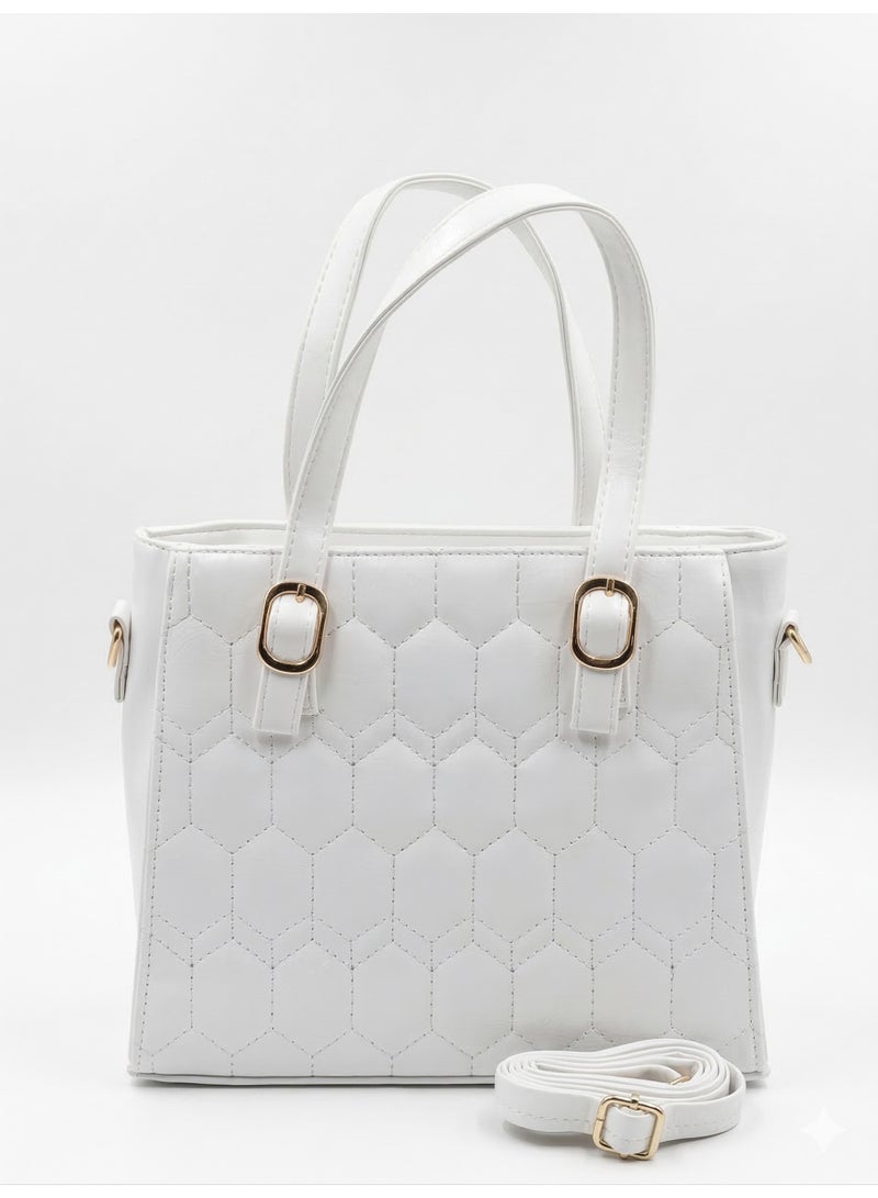 لايف ستيلاش  حقيبه يد جلد بحزام - ابيض ZH-9 - Image 1