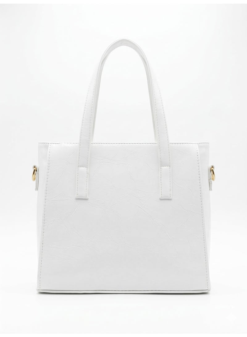 لايف ستيلاش  حقيبه يد جلد بحزام - ابيض ZH-9 - Image 2