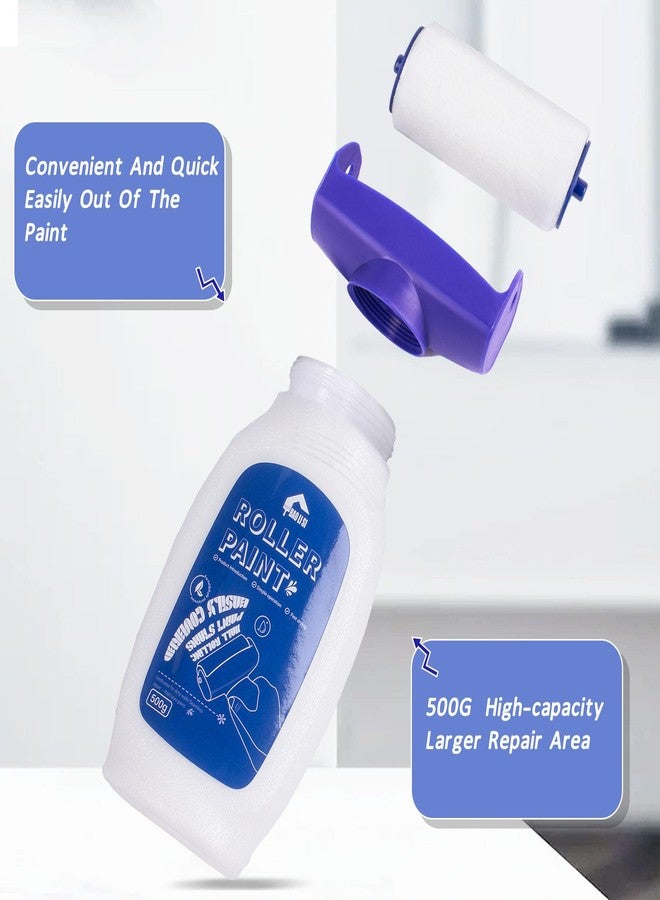 FunisFun Small Roller Wall Patching Brush, Wall Repair Paste Roller Tool, DIY Renovation Wall Spackle Roller with Latex Paint White 500g - Image 5