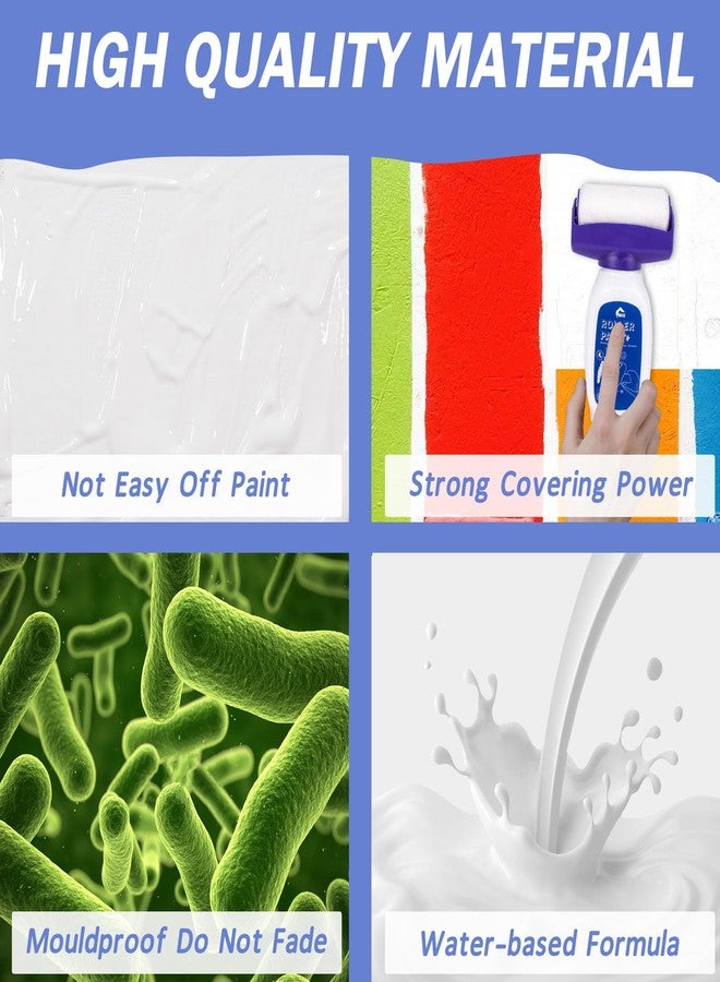 FunisFun Small Roller Wall Patching Brush, Wall Repair Paste Roller Tool, DIY Renovation Wall Spackle Roller with Latex Paint White 500g - Image 3