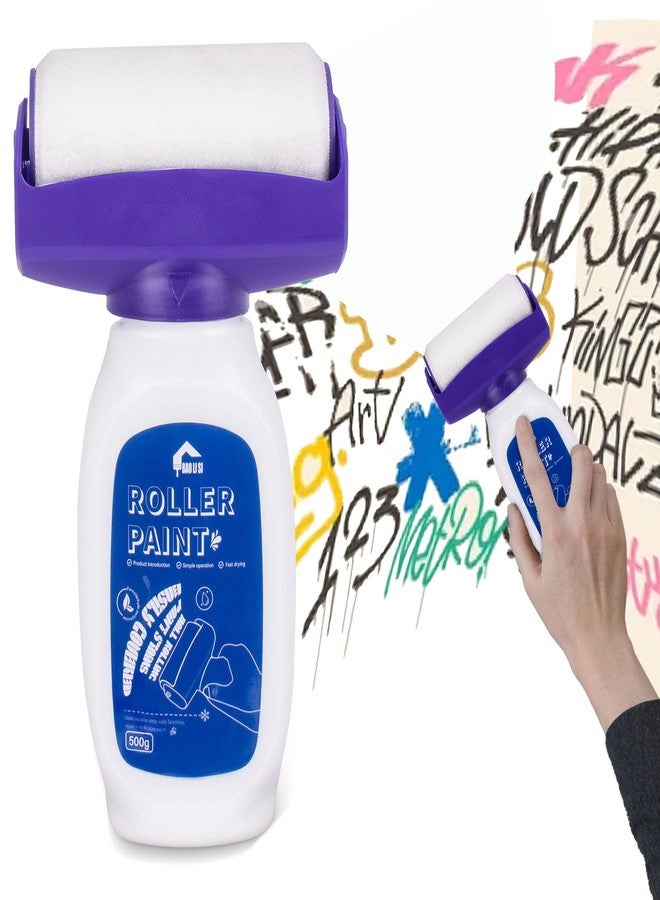 FunisFun Small Roller Wall Patching Brush, Wall Repair Paste Roller Tool, DIY Renovation Wall Spackle Roller with Latex Paint White 500g - Image 1